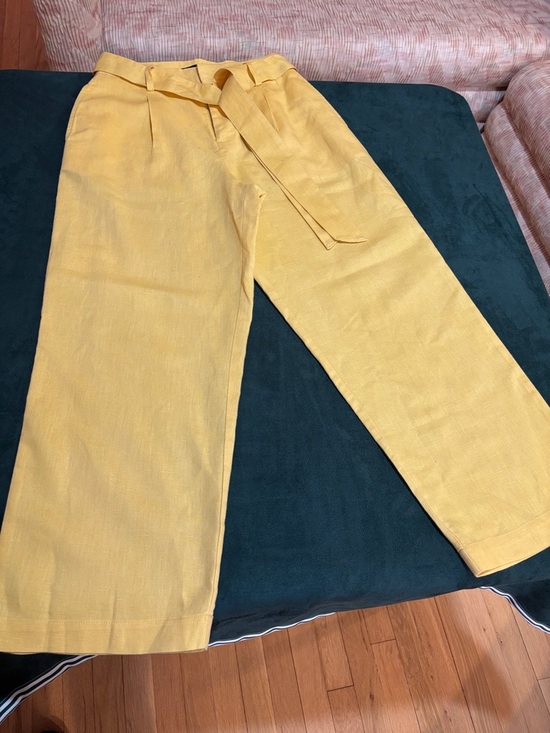 Zara Pants - Zara Basic Soft Yellow Linen Pants